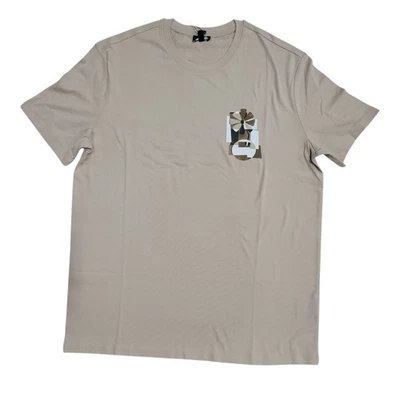 Express Short Sleeve Soft Comfortable Crew Neck Graphic Tee XL Khaki  - Image 1 of 4