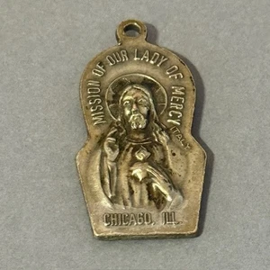 Vintage Orthodox Icon Christian Gift Necklace Chicago Lady Mercy Mission 1962 IL - Picture 1 of 3