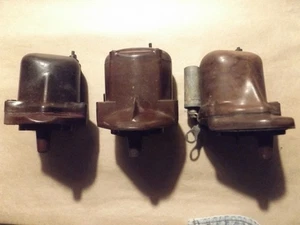 FLATHEAD Ford Script Coils BROWN == Center one has Removable Top. LOT of 3 - Picture 1 of 14