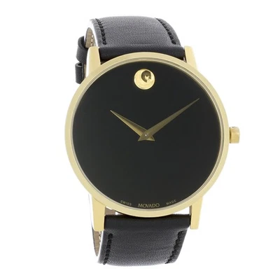 Reloj de cuarzo suizo Movado Museum clásico para hombre con esfera negra 0607271 Foto 1 de 3