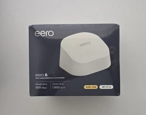 eero 6 - Extender - Dual-Band Mesh Wi-Fi 6 Extender - Up to 1500 sq. ft - White - Picture 1 of 2