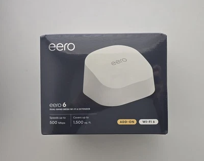 eero 6 - Extender - Dual-Band Mesh Wi-Fi 6 Extender - Up to 1500 sq. ft - White - Image 1 of 2