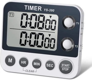 Digitaler Küchen-Koch-Timer, Dual Count up & down mit magnetischer Rückseite, große Di - Bild 1 von 12