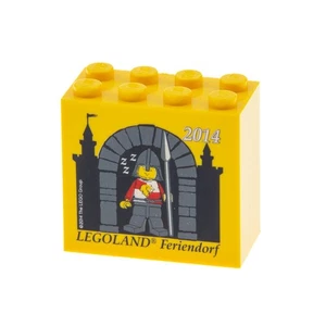 1x Lego Building Brick 2x4x3 Yellow Collectible Legoland Village 2014 30144pb148 - Picture 1 of 1