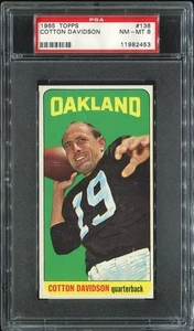 1965 Topps #138 Cotton Davidson PSA 8 Oakland Raiders Baylor University - Picture 1 of 1