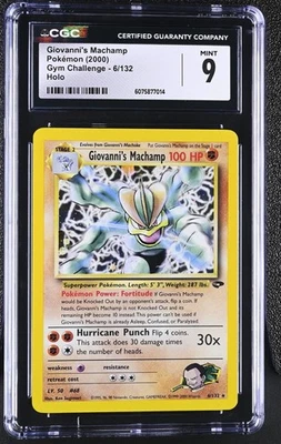 CGC 9 MINT Giovanni's Machamp 2000 Gym Challenge 6/132 Holo Pokemon Card - Image 1 of 2