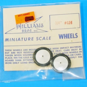 Ruedas a escala miniatura Williams Bros. #124 3/4" nuevas en stock - Imagen 1 de 1