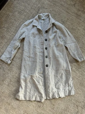 J.Jill Love Linen Button Down Duster Coat Natural Women Sz M Petite - Image 1 of 3