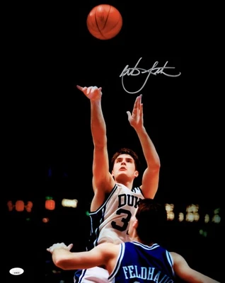 Christian Laettner Signed 16x20 Photo Duke Blue Devils Shooting Signed Right JSA - Image 1 of 4