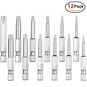 ACENIX 12 piezas 1/4"" vástago hexagonal 50 mm magnético Torx cabeza estrella destornillador brocas herramientas - Imagen 1 de 10