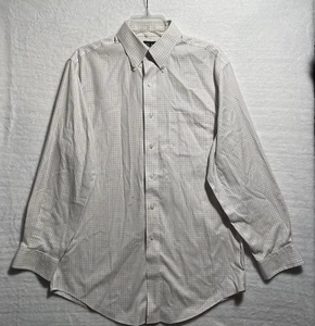Jos A Bank Travler White Red Check Long Sleeve Mens Large Collar Pocket - Picture 1 of 9