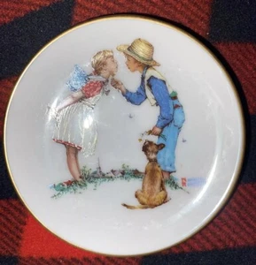 Norman Rockwell Four Seasons Miniature Plate Collection Beguiling Begonias - Picture 1 of 2