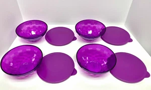 Tupperware Prismas de Hielo Púrpura Cuencos con Sellos Púrpura 2 Tazas cada uno Nuevo - Imagen 1 de 5