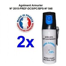 Spray Bombe lacrymogène Anti agression  Gaz GEL 50 ML pack 2 lire attentivement: