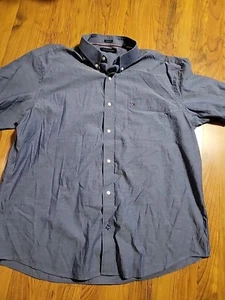 Tommy Hilfiger Modern Fit 17,5 Blau SS Button-Down Hemd 52" Brustumfang Neu - Bild 1 von 8