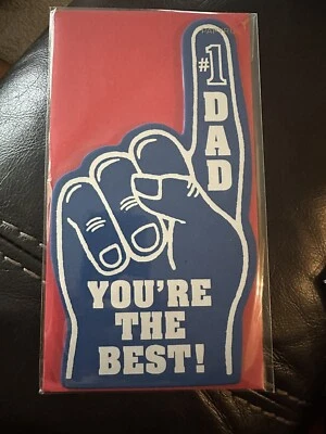 NIP Papyrus Happy Fathers Father’s Day Card “#1 Dad” New Foam Finger - Image 1 of 2