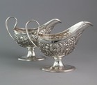 A pair of George III Pedestal Sauce Boats, Michael Homer, Dublin 1789