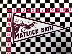 Retro Matlock Bath Derbyshire Holiday Pennant Classic Car Window Travel Sticker - Picture 1 of 1