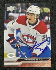 Kaiden Guhle Signed 2023-24 Upper Deck Series 1 Auto Card #97 Canadiens