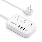 European Travel Plug Adapter - US to Europe Plug Adapter with 3 AC white-01