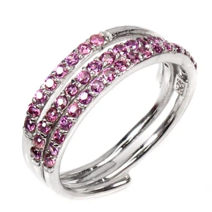 925 Sterling Silver Ring Round Rhodolite Garnet Gemstone Jewelry 7.5 - Picture 1 of 10