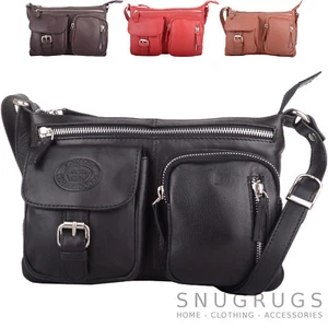Ladies / Womens Smooth Genuine Leather Cross Body / Shoulder Bag - Picture 1 of 17