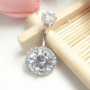 S925 Sterling Silber Bauchnabel Ring Bauchnabel Piercing Ohrring Sexy Körperschmuck - Bild 1 von 3