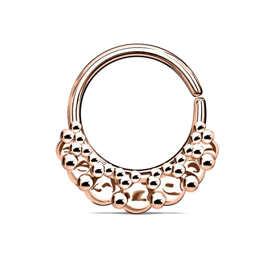 Anillo de aro flexible vintage con círculos de abanico nariz tabique Daith oreja cartílago F151 Foto 1 de 1