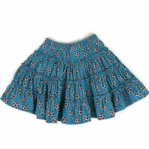 Hanna Andersson Girl's Circle Skirt Size 100 / US 3-4 Corduroy Blue Floral - Picture 1 of 12
