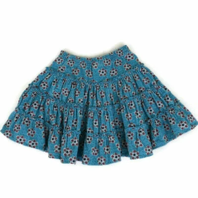 Hanna Andersson Girl's Circle Skirt Size 100 / US 3-4 Corduroy Blue Floral - Image 1 of 4