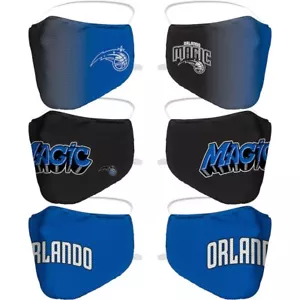 Paquete de 3 Cubierta de Máscara Facial Lavable Resoluble de la NBA Orlando Magic con Licencia Oficial - Imagen 1 de 9