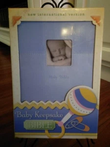 Baby Boy Keepsake Blue Bible, NIV - Leather Bound By Harrast, Tracy - Imagen 1 de 4