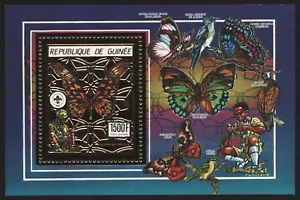 Guinea 1990 - Mi-Nr. Block 361 A ** - MNH - Gold - Schmetterlinge / Butterfly - Bild 1 von 1