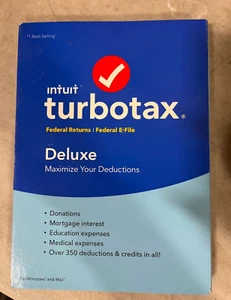 NEW Turbotax 2016 Deluxe. Federal only + Federal E-file. - Picture 1 of 2