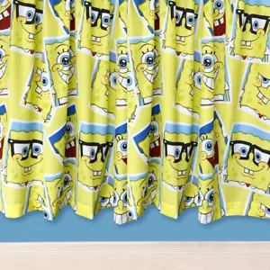 Pantalones cuadrados de Bob Esponja 66"" x 72"" listos hechos cortinas sin forrar personaje de dibujos animados - Imagen 1 de 1