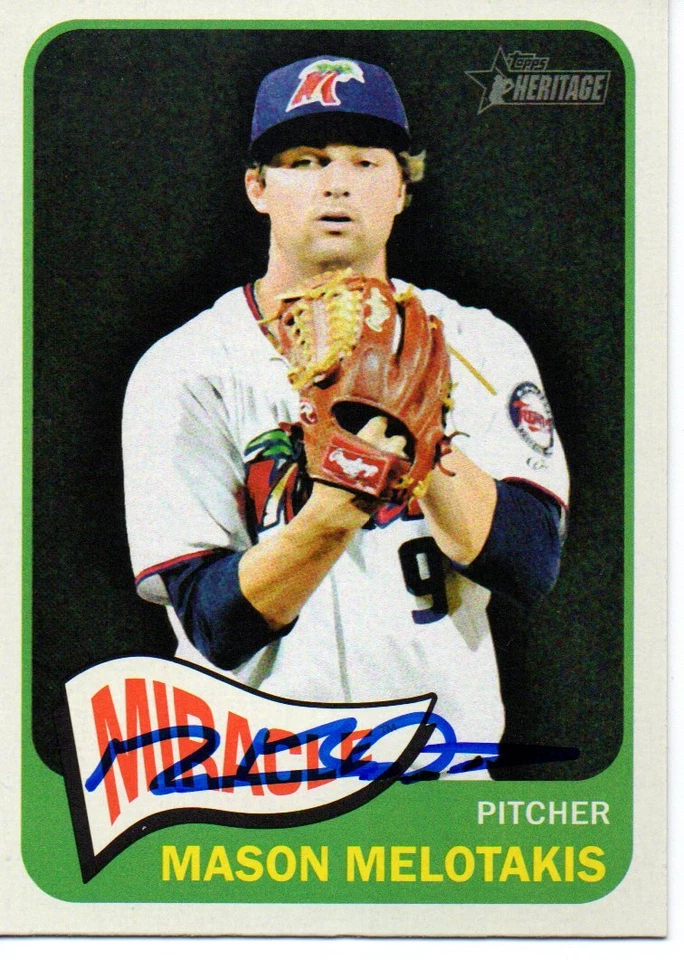 Mason Melotakis Minnesota Twins 2014 Topps Heritage Minors Signed Card - Image 1 of 1