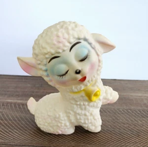 Large Rubber Lamb Squeaker Toy, Sheep, Vintage baby toy, Squeaker Works - Picture 1 of 9