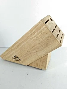 Vintage Chicago Cutlery Wooden Knife Block 9 Slots Oak Wood - Picture 1 of 6