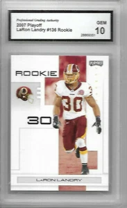 LaRon Landry Redskins Playoff RC 2007 clasificación PGA gema 10 fútbol #136 BV a $25 - Imagen 1 de 2