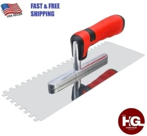 Tile Tools Stainless Steel Square Notched Trowel Masonry Hand Kit Wall Floor - Picture 1 of 5