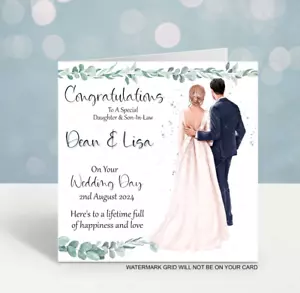 Personalised Wedding Day Card Special Couple On Your Wedding Day Son Daughter - Picture 1 of 20