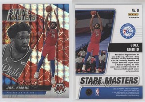 2020-21 Panini Mosaic Stare Masters Mosaic Red Prizm Joel Embiid #9