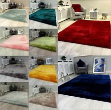 New Soft Living Room Area Mat Silky Soft Shag Pile Modern Mats