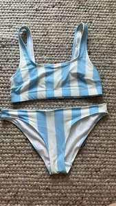 Bikini gestreift Streifen hellblau weiß maritim Bustier - Bild 1 von 2