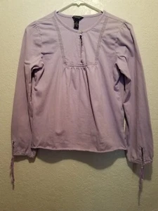 American Eagle Outfitters women's purple long sleeve pullover shirt size PM - Picture 1 of 12