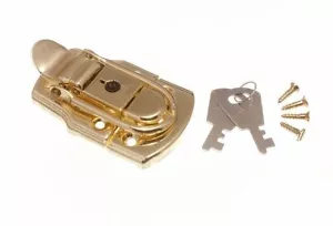Chiusura A Scatto In Ottone Placcato Con 2 Chiavi 72Mm X 45Mm | Onestopdiy Ne - Foto 1 di 1