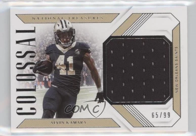 2018 Panini National Treasures Colossal Materials /99 Alvin Kamara #CM-AK - Image 1 of 2