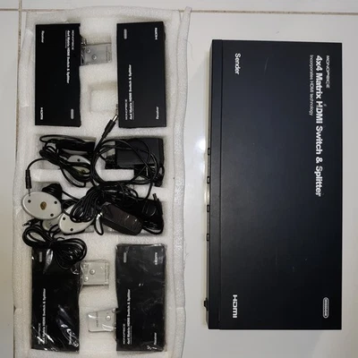 Monoprice 4X4 Matrix HDMI Switch & Splitter Sender MHSS0404E & RECEIVER KIT - Image 1 of 4