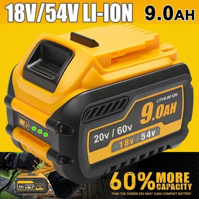 9Ah für Dewalt DCB606, DCB612, DCB606-2, DCB609-2 20V/60V MAX Akku 18V / 54V
