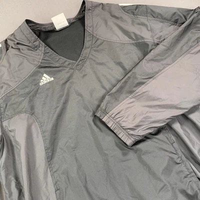 Adidas Pullover Jacket Men LG Climalite Windbreaker Pockets Athletic Golf Black - image 1 of 4